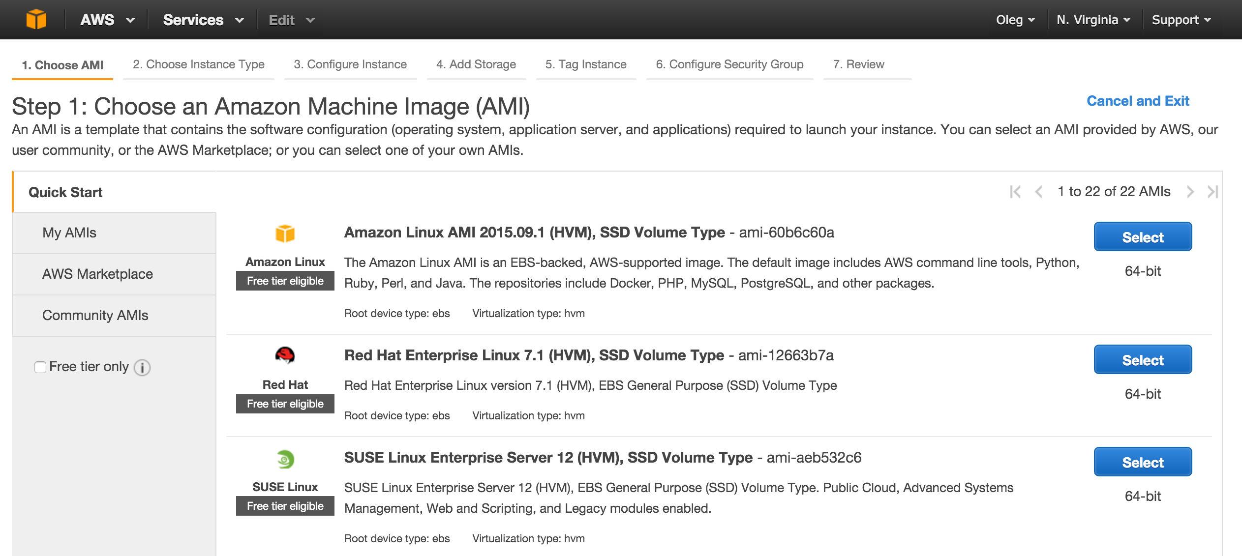 Launch Instance