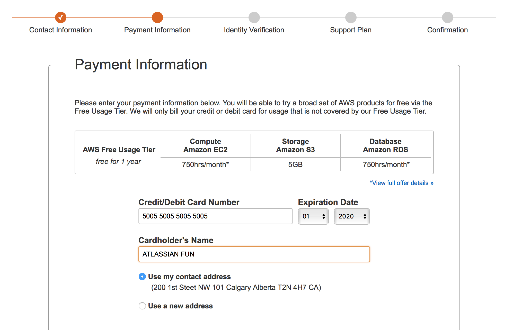 Add Payment Information